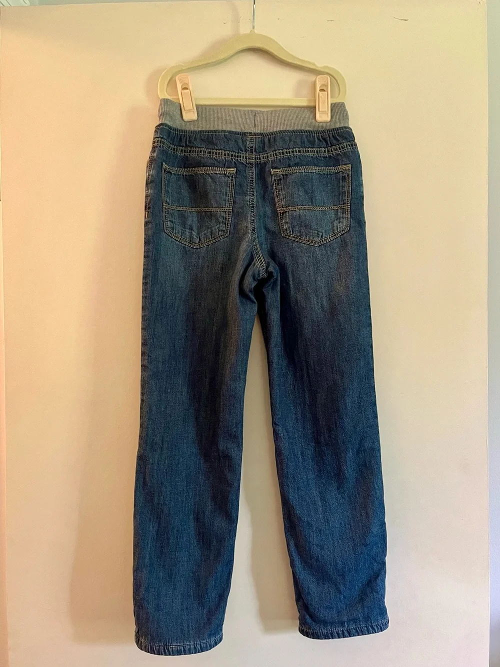 Carter's Dark fleece Lined Jeans with Gray Waistband NWT